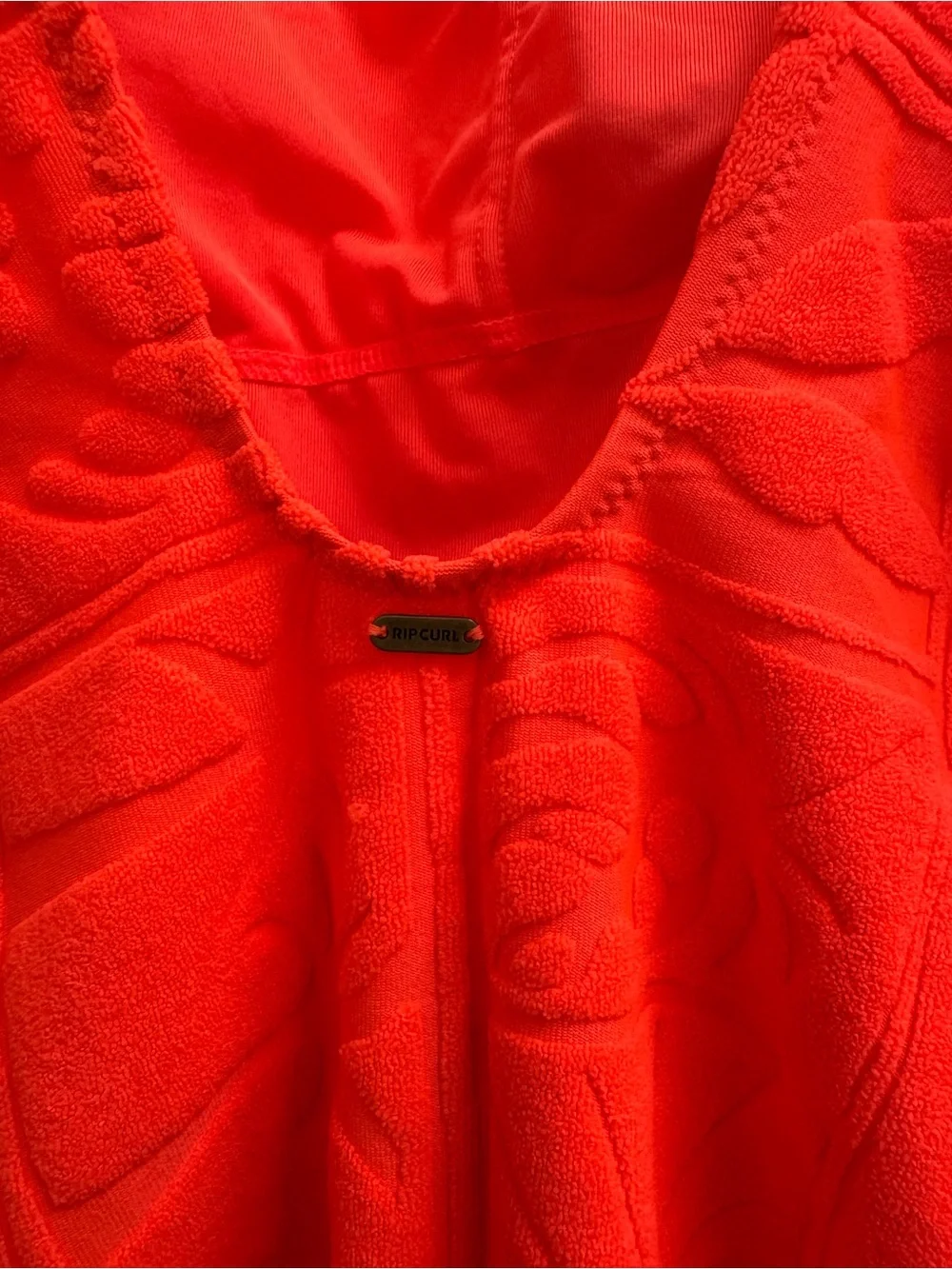 Rip Curl Neon Coral Textured One-Piece Swimsuit
